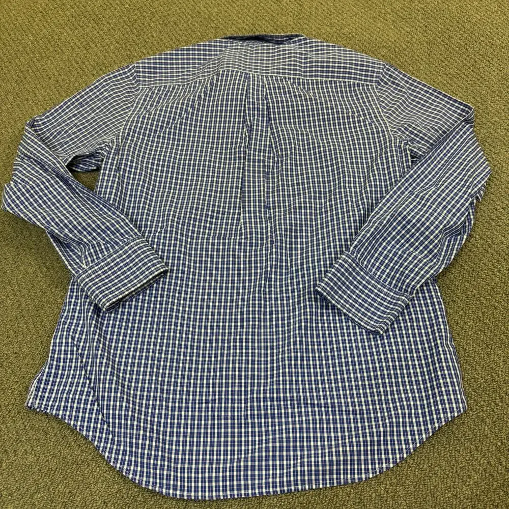 Banana Republic Non Iron Slim Fit Mens Blue Dress Cufflink L Shirt 16-16 1/2